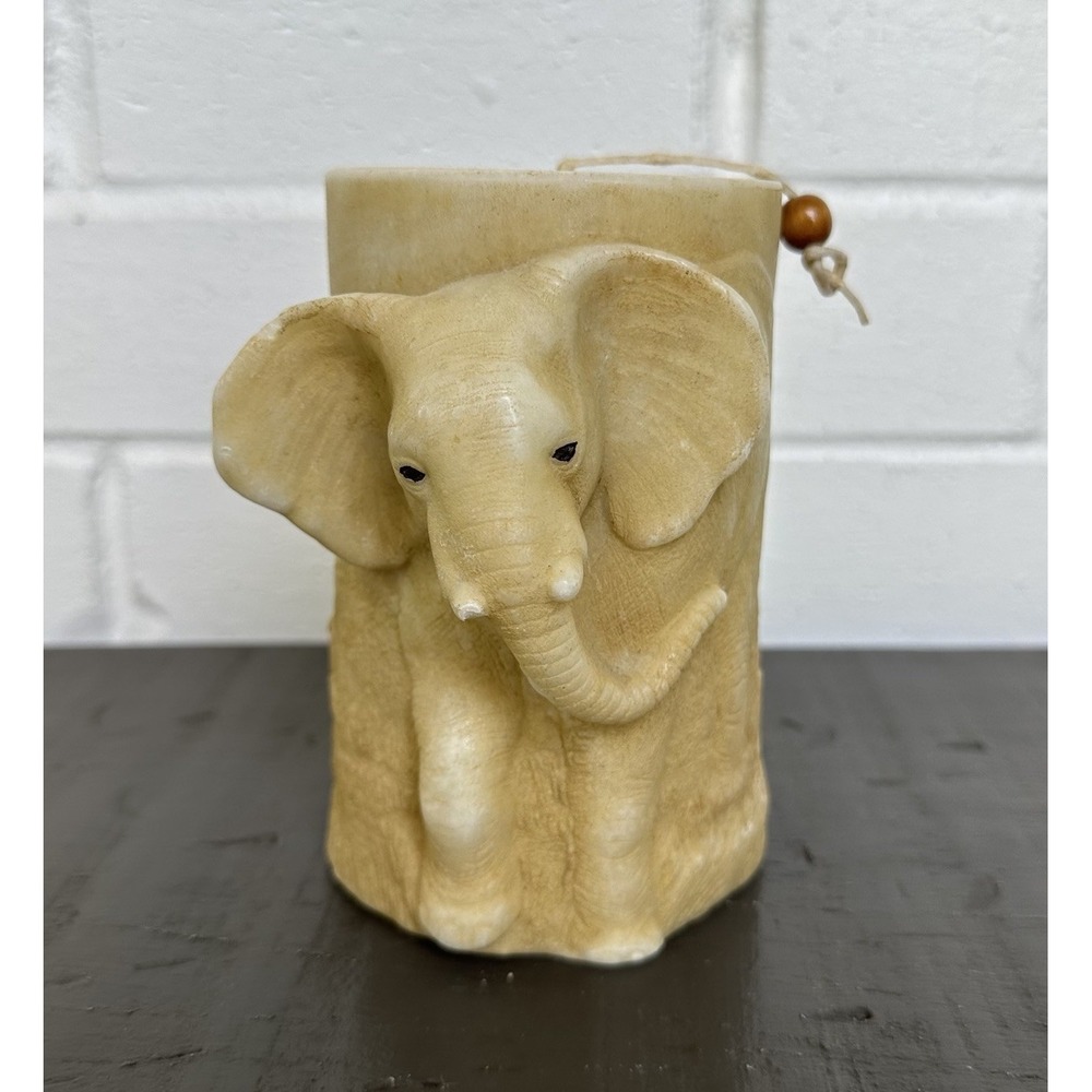 Vintage 3D Elephant Pillar‎ CandIe by Lava Enterprises Safari Decor